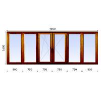 Балкон П-образный 1600x4600 Dexen 70 мм 2-камерный стеклопакет ламинированное