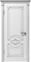 Межкомнатная дверь Милана Белая эмаль патина серебро