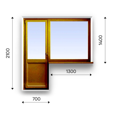 Балконный блок WDS 70 мм 2-камерный стеклопакет ламинированное в массе